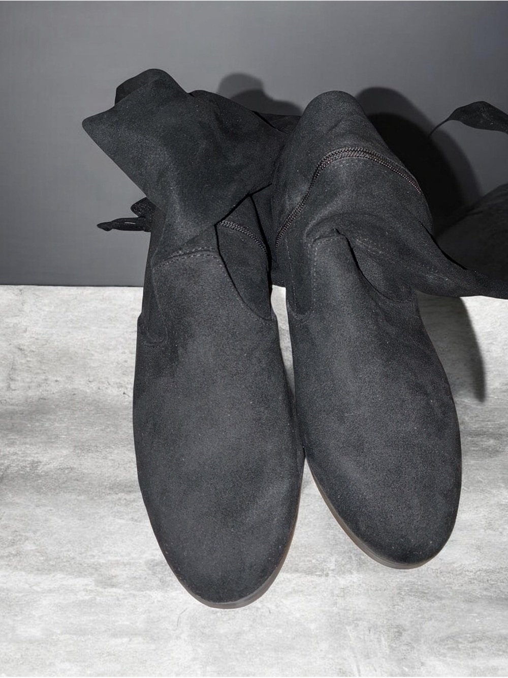Time and Tru Black Over-the-Knee Suede Boots